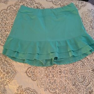 Medium Grand Slam Turquoise Ruffle Tennis Skort